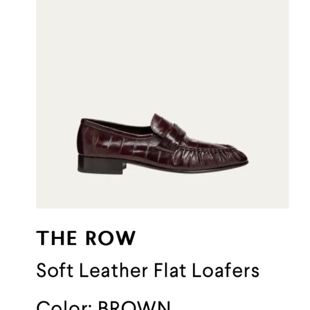 New In Box - The Row Soft Eel Brown Leather Loafers 39.5